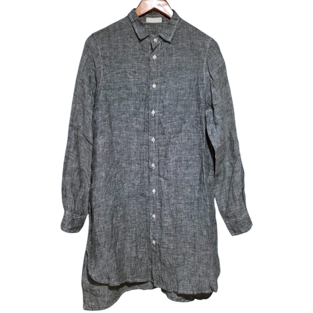CP Shades Linen Shirtdress in Charcoal Chambray Size Small